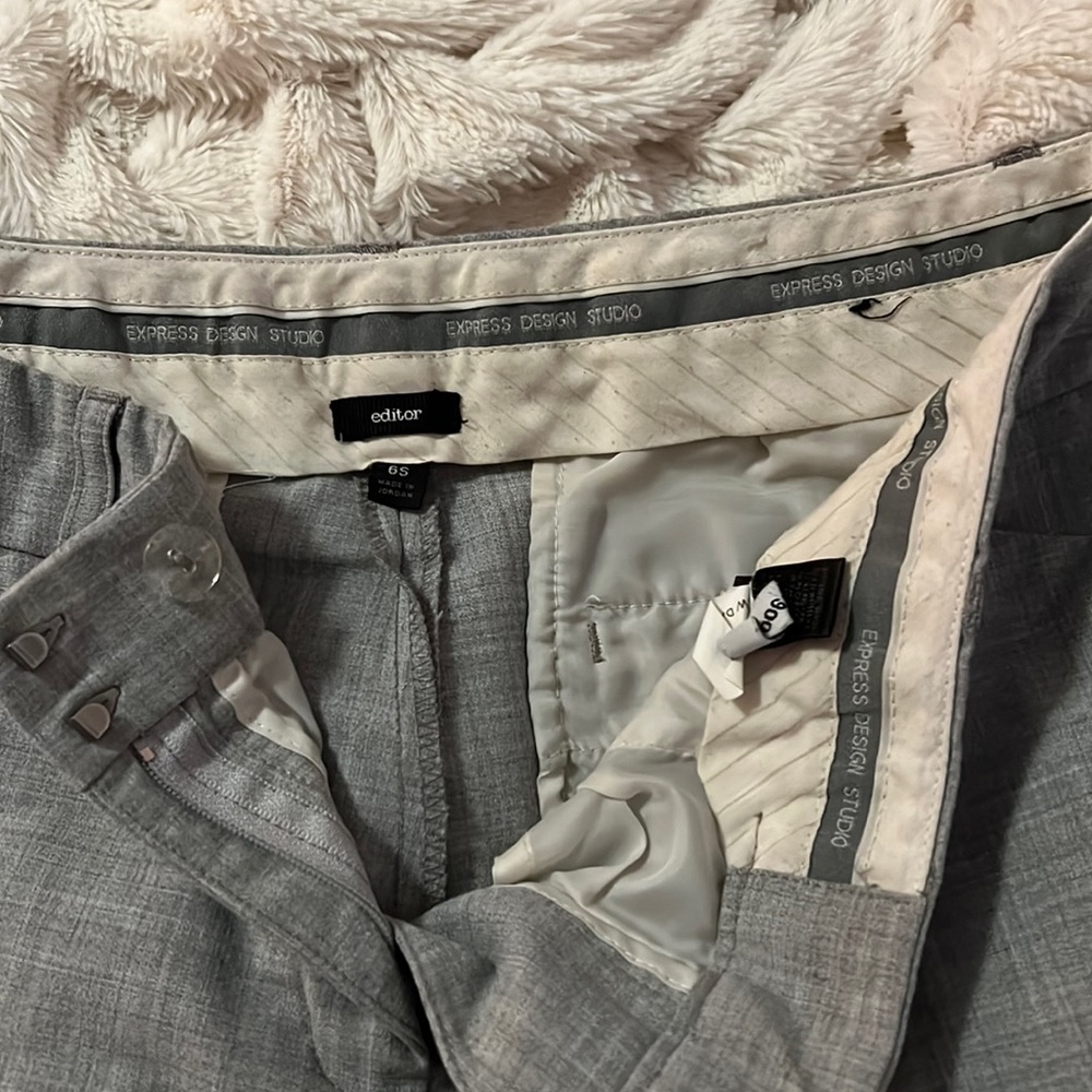 Gray express, editor work pants wide leg. 6 short .